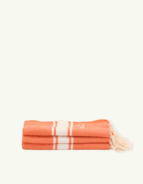 Toalla de playa Corfu 2x1m. — Color: Naranja | Blanco