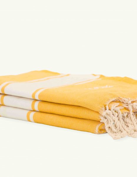 Toalla de playa Corfu 2x1m. — Color: Amarillo | Blanco