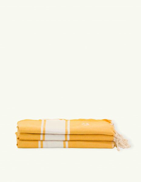 Toalla de playa Corfu 2x1m. — Color: Amarillo | Blanco