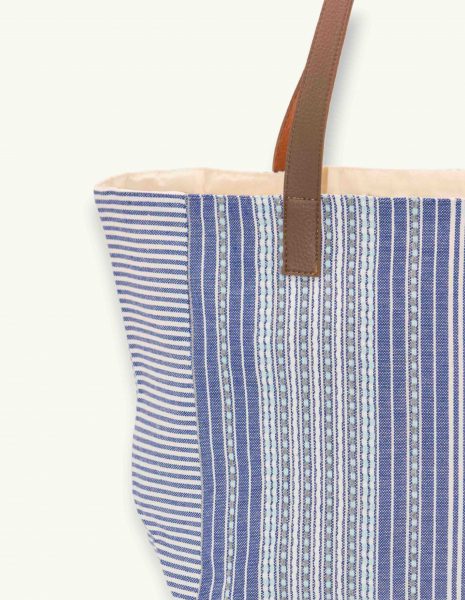 Bolso asa cuero Berber botón — Color: Azul Rey