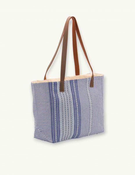 Bolso asa cuero Berber botón — Color: Azul Rey