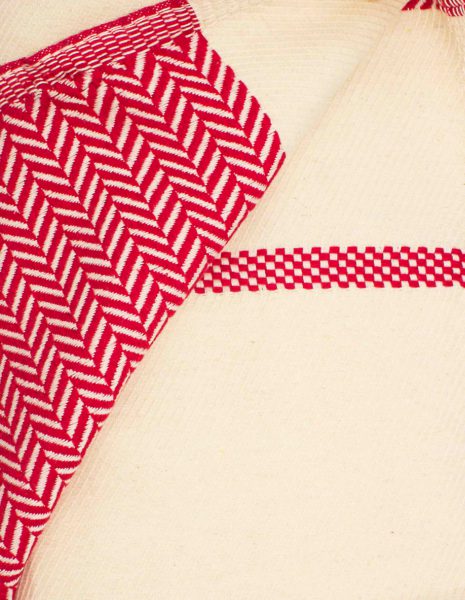 Fouta Oslo 2x1m. — Color: Rojo | Crudo