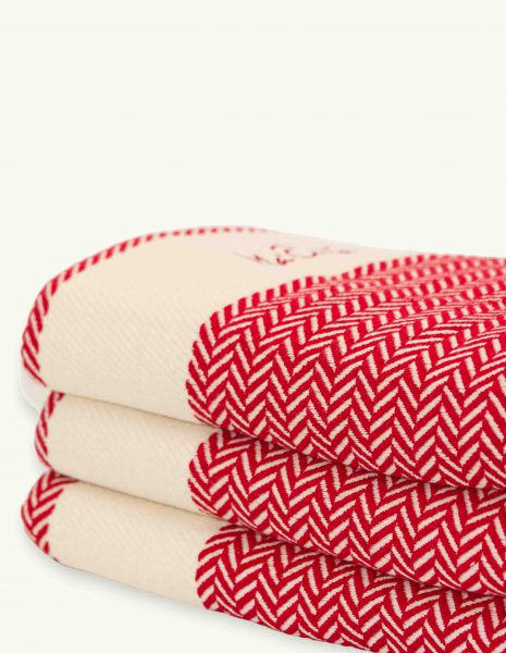 Fouta Oslo 2x1m. — Color: Rojo | Crudo