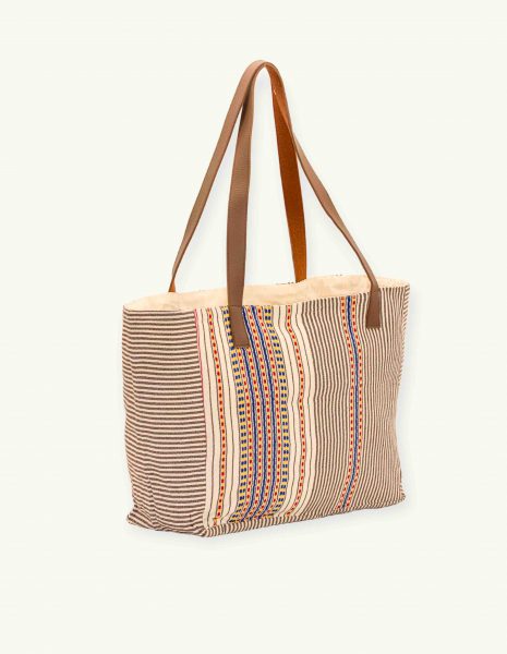 Bolso asa cuero Berber botón — Color: Terracota