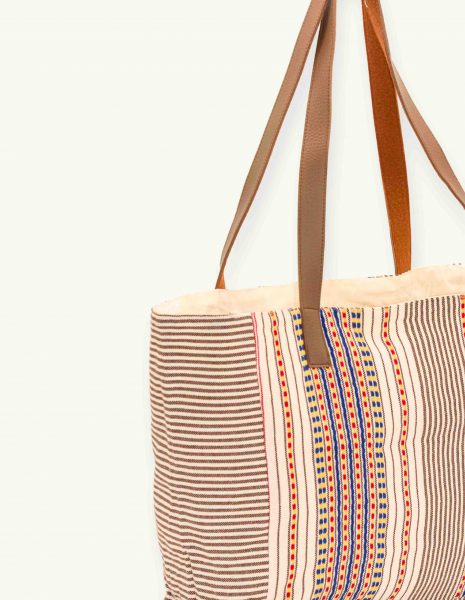 Bolso asa cuero Berber botón — Color: Terracota