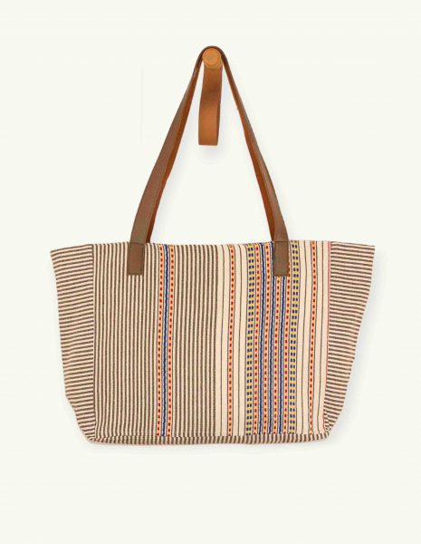 Bolso asa cuero Berber botón — Color: Terracota