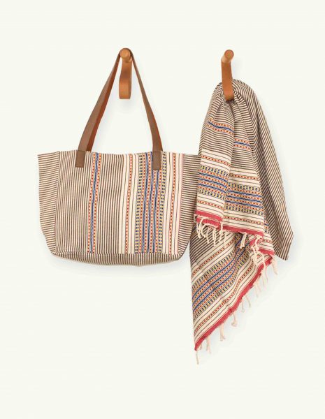 Bolso asa cuero Berber botón — Color: Terracota