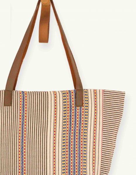 Bolso asa cuero Berber botón — Color: Terracota