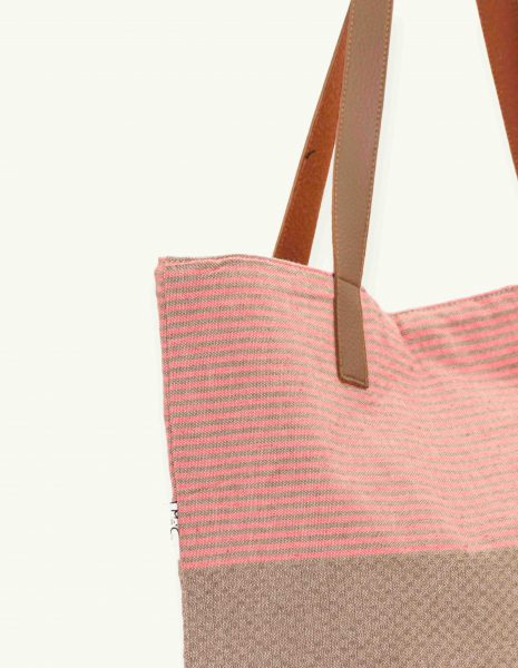 Bolso asa cuero Zante cremallera — Color: Taupe | Rosa