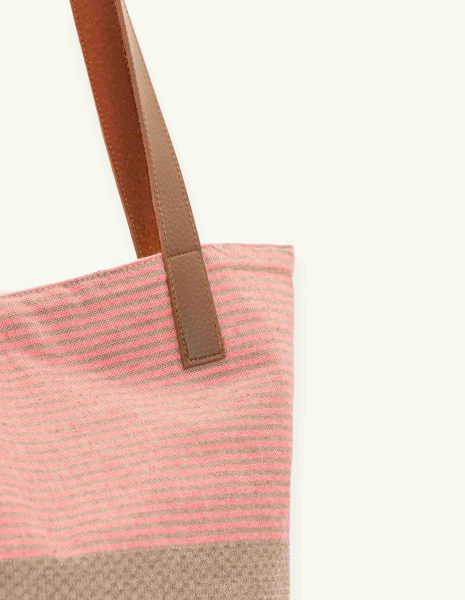Bolso asa cuero Zante cremallera — Color: Taupe | Rosa