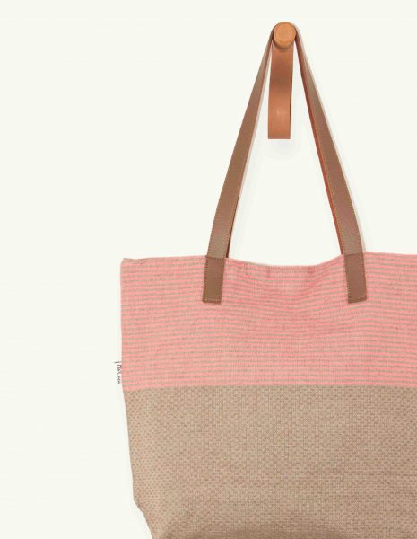 Bolso asa cuero Zante cremallera — Color: Taupe | Rosa