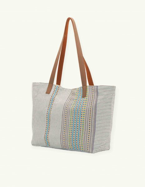Bolso asa cuero Berber botón — Color: Verde agua| Azul