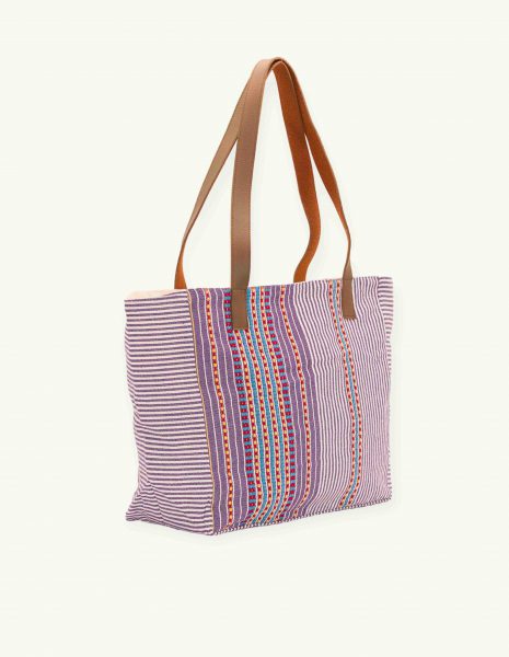 Bolso asa cuero Berber botón — Color: Violeta