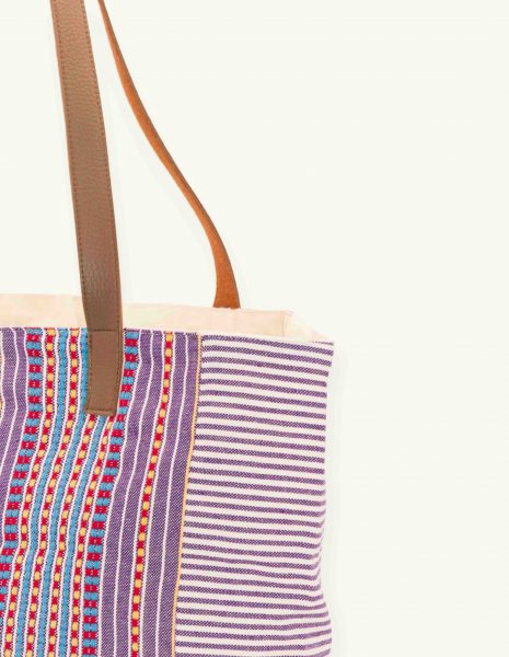 Bolso asa cuero Berber botón — Color: Violeta