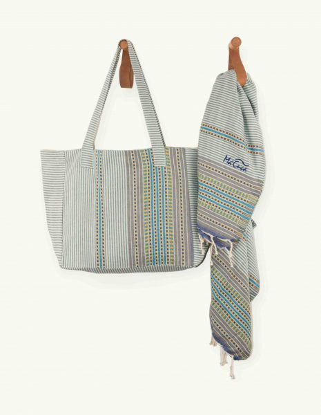 Bolso playa Berber botón — Color: Verde agua| Azul