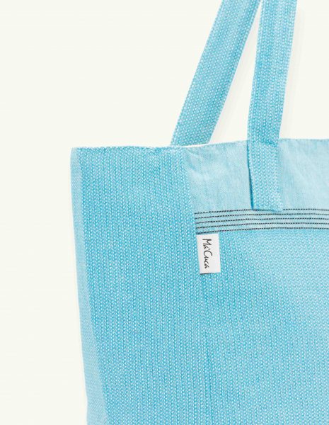 Bolso playa Natte botón — Color: Azul turquesa