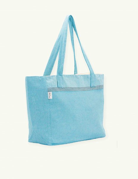 Bolso playa Natte botón — Color: Azul turquesa