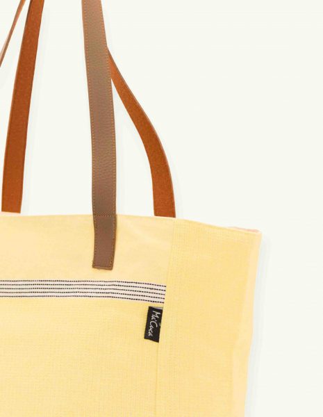 Bolso asa cuero Natte  botón — Color: Limón