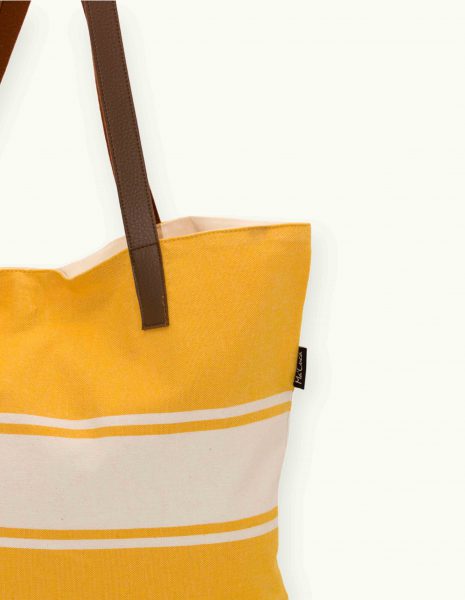 Bolso asa cuero Corfú cremallera — Color: Amarillo