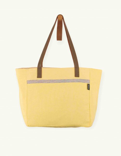 Bolso asa cuero Natte cremallera — Color: Limón