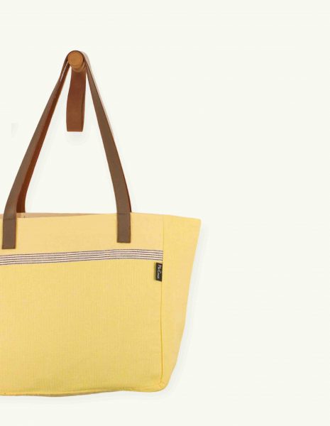 Bolso asa cuero Natte cremallera — Color: Limón