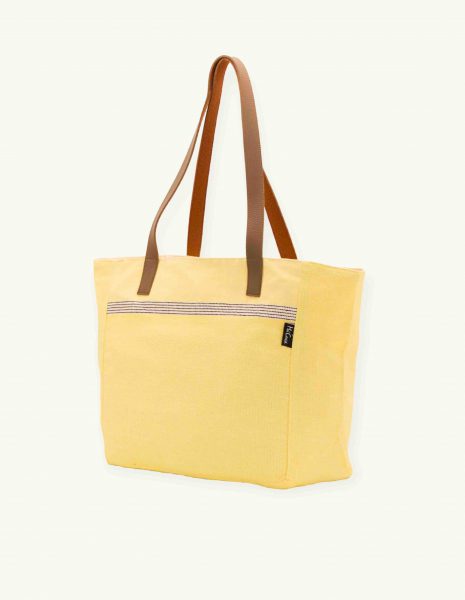 Bolso asa cuero Natte cremallera — Color: Limón