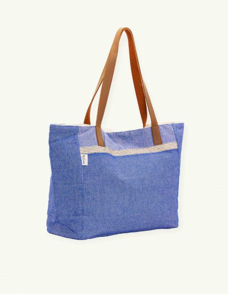 Bolso asa cuero Natte cremallera — Color: Azul Rey