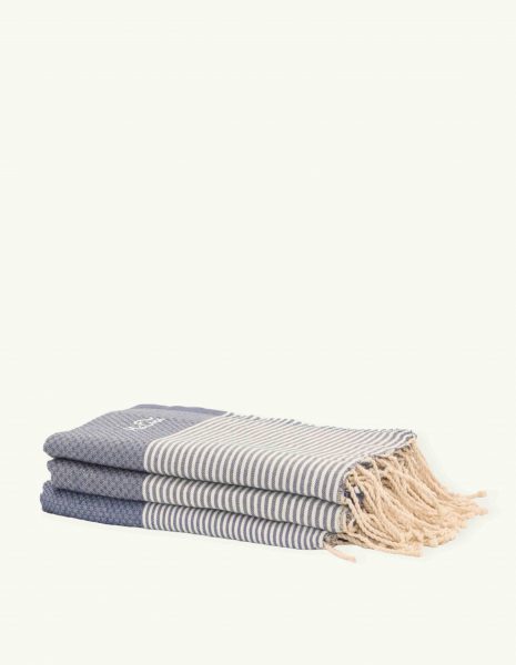 Toalla de playa Zante 2x1m. — Color: Azul Jean | Blanco