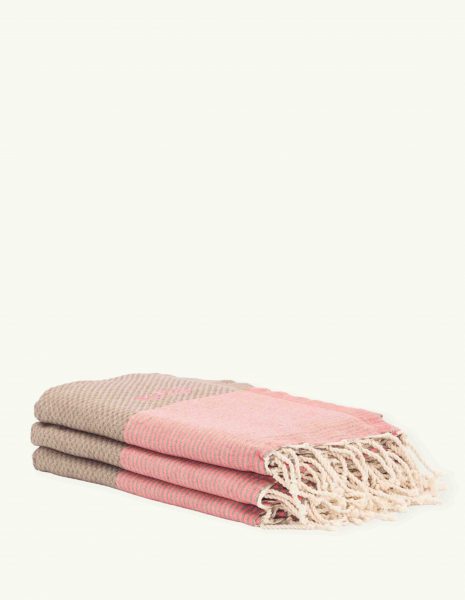 Toalla de playa Zante 2x1m. — Color: Taupe | Rosa