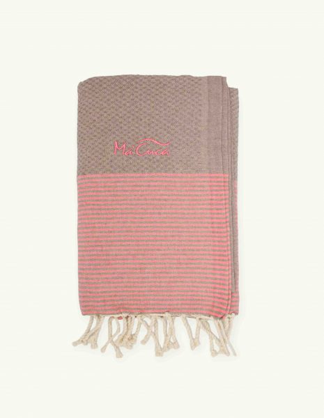 Toalla de playa Zante 2x1m. — Color: Taupe | Rosa