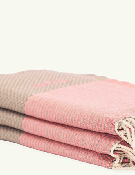 Toalla de playa Zante 2x1m. — Color: Taupe | Rosa