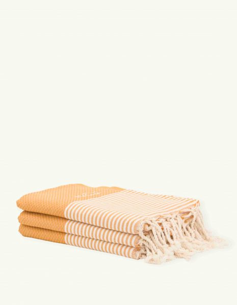 Toalla de playa Zante 2x1m. — Color: Mostaza | Blanco
