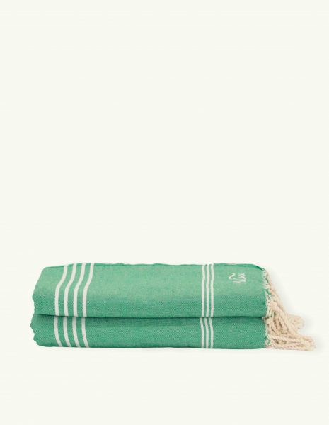 Toalla versátil Las Palmas 2x2m. — Color: Verde | Blanco