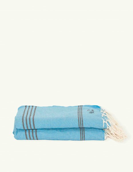 Toalla versátil Las Palmas 2x2m. — Color: Azul turquesa | Gris oscuro