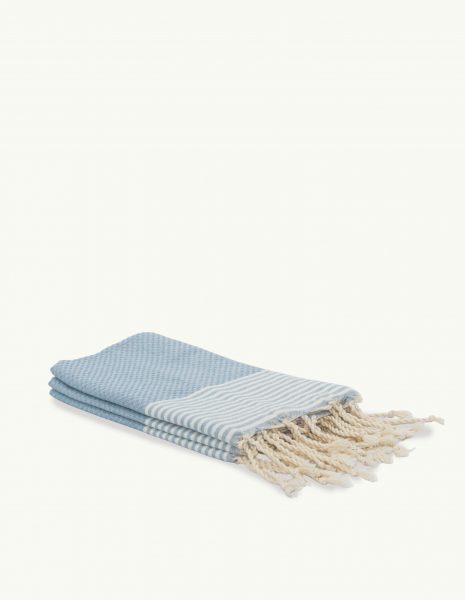Toalla baño Zante 65x120cm. — Color: Celeste | Blanco