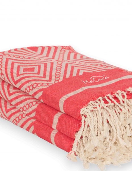 Fouta Curaçao 2x1m. — Color: Coral