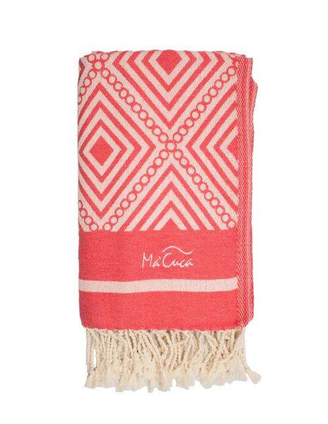 Fouta Curaçao 2x1m. — Color: Coral