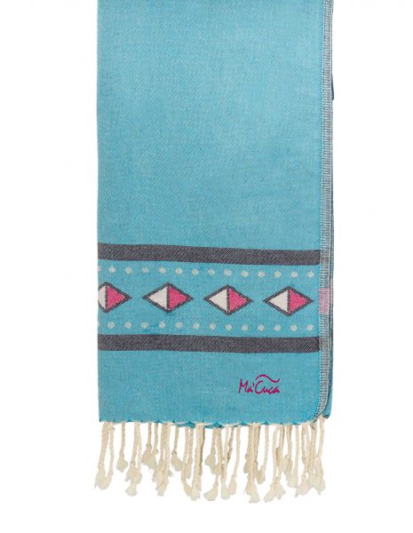 Fouta Moorea 2x1 m. — Color: Azul turquesa