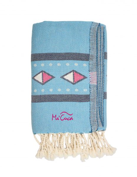 Fouta Moorea 2x1 m. — Color: Azul turquesa