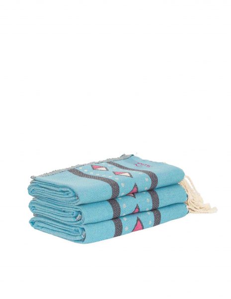 Fouta Moorea 2x1 m. — Color: Azul turquesa
