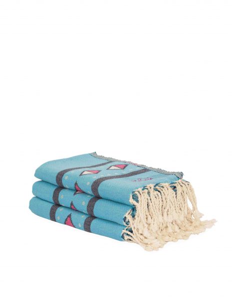 Fouta Moorea 2x1 m. — Color: Azul turquesa