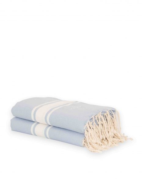 Fouta Corfu 2x2m. — Color: Celeste | Blanco