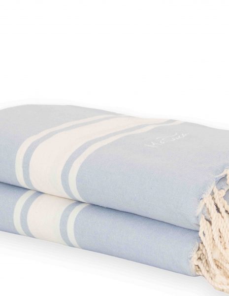 Fouta Corfu 2x2m. — Color: Celeste | Blanco