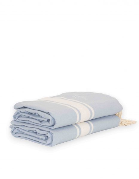 Fouta Corfu 2x2m. — Color: Celeste | Blanco
