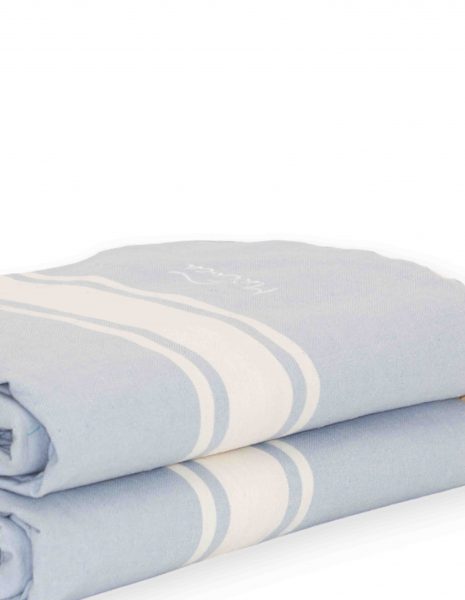 Fouta Corfu 2x2m. — Color: Celeste | Blanco