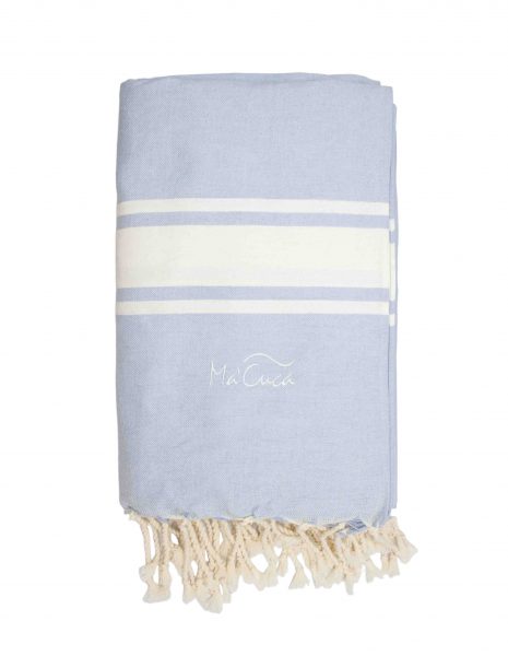 Fouta Corfu 2x2m. — Color: Celeste | Blanco