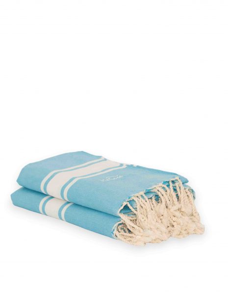 Fouta Corfu 2x2m. — Color: Turquesa | Blanco
