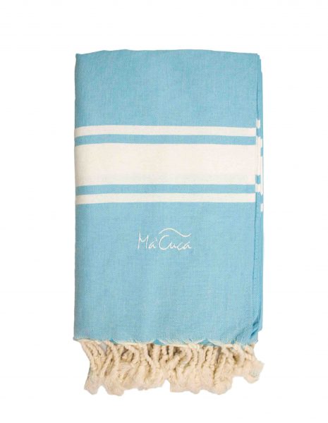 Fouta Corfu 2x2m. — Color: Turquesa | Blanco