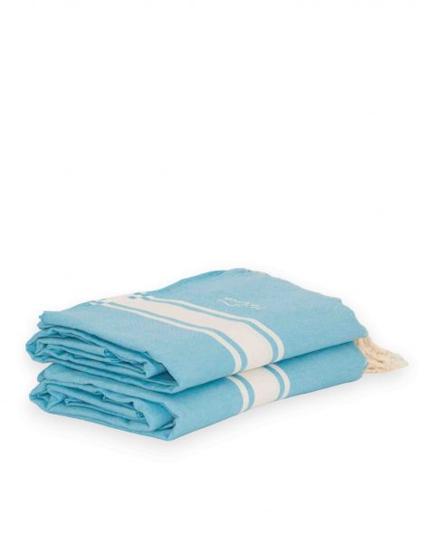 Fouta Corfu 2x2m. — Color: Turquesa | Blanco