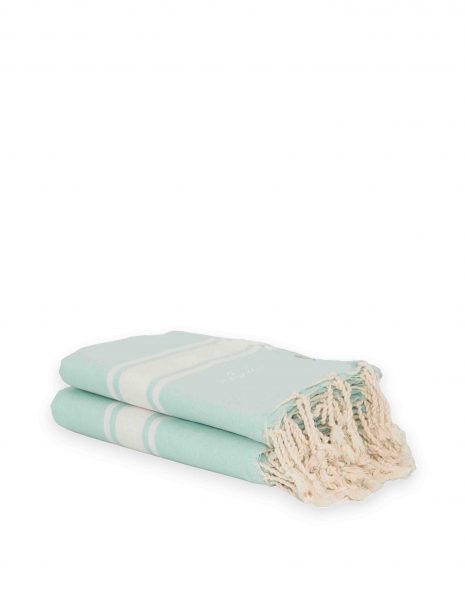 Fouta Corfu 2x2m. — Color: Verde aguamarina | Blanco